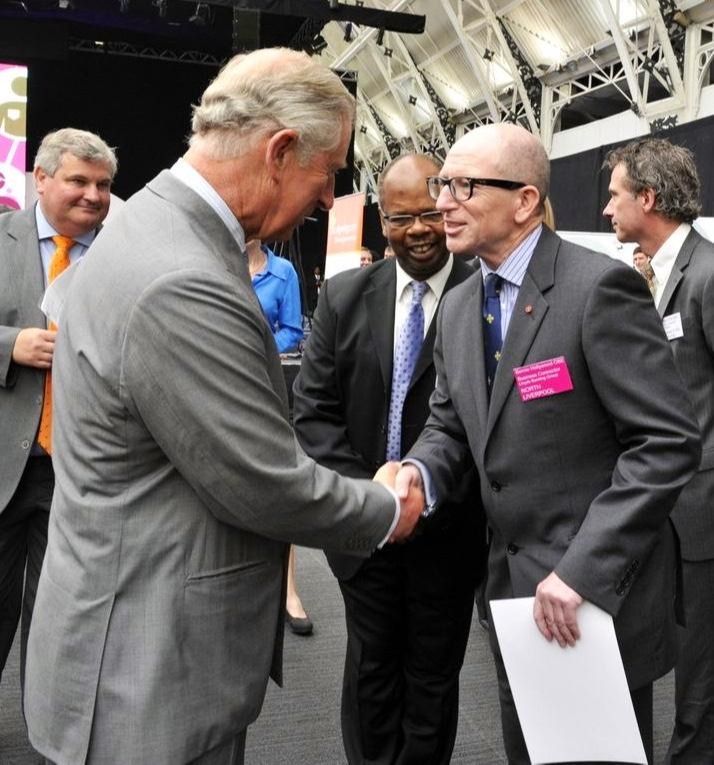 Bernie meets King Charles at a business meeting.